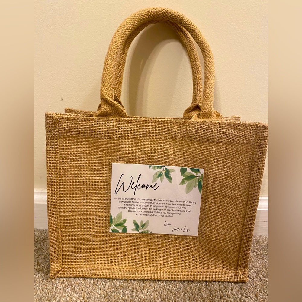 Destination wedding welcome bags